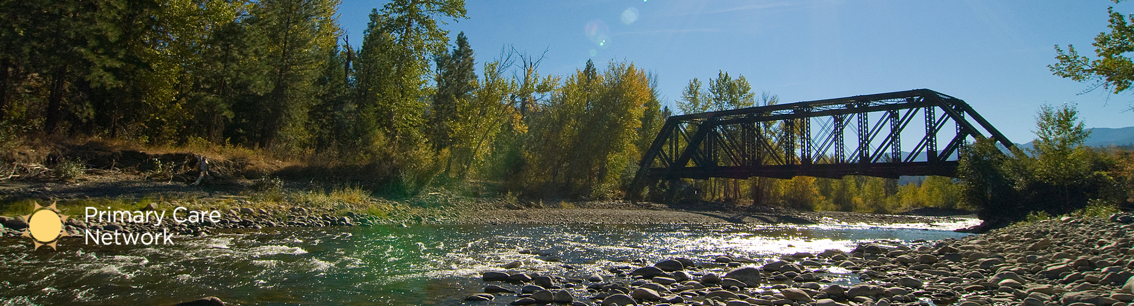 Coldwater River running underneath a bridge near Merritt