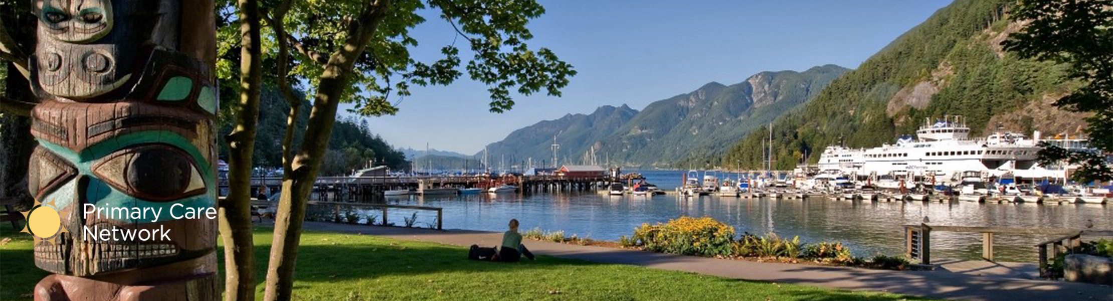 North Shore ocean front park with totem poles