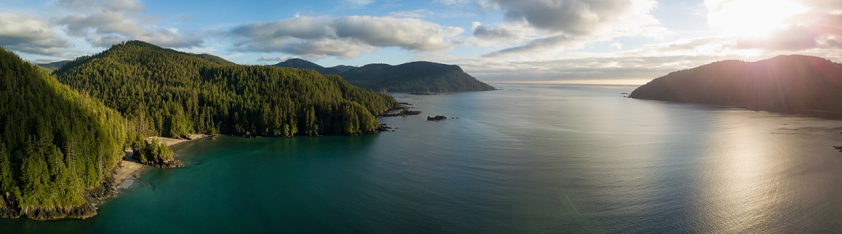 panoramic view of Northern Vancouver Island