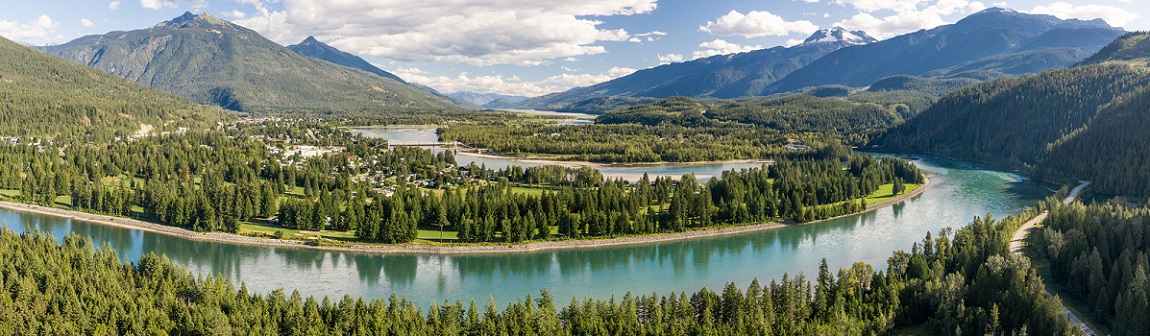 Columbia River and city of Revelstoke