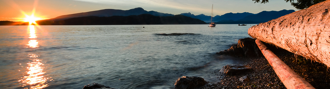 Sunset on gulf islands 