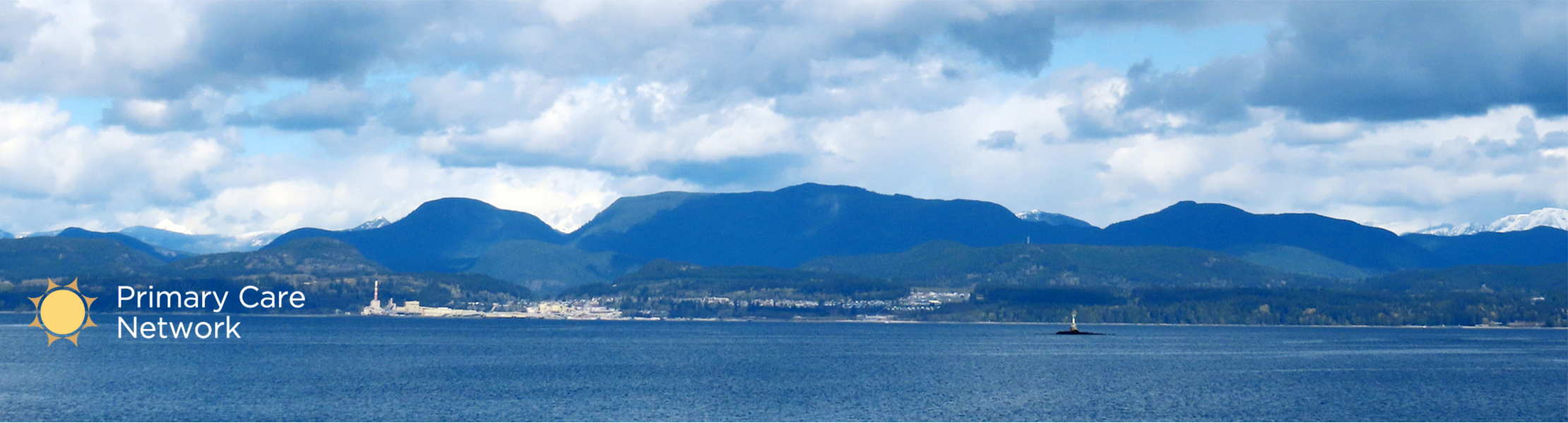 Ocean with mountain skyline 