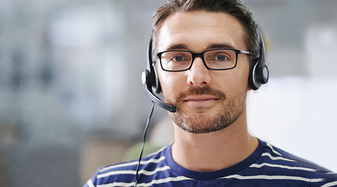 8-1-1 call taker wearing headset