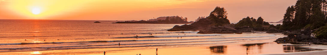 Tofino beach at sunset