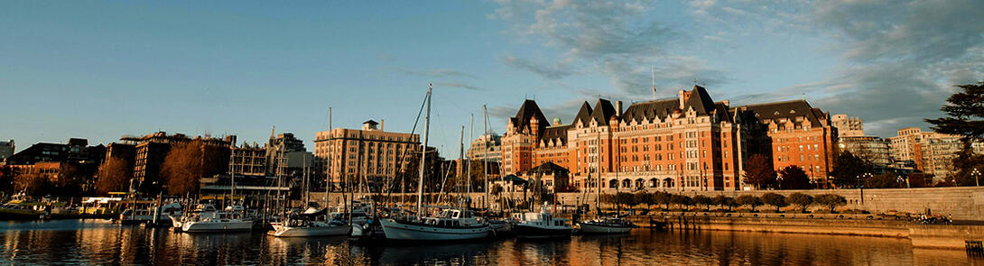 Victoria harbor and Empress Hotel 